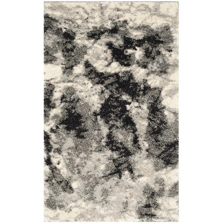 Safavieh 2 ft. 6 in. x 4 ft. Rectangle Retro Power Loomed Rug, Cream & Grey RET2141-1180-24